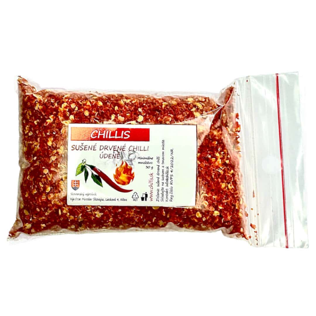 sušené drvené chilli údené