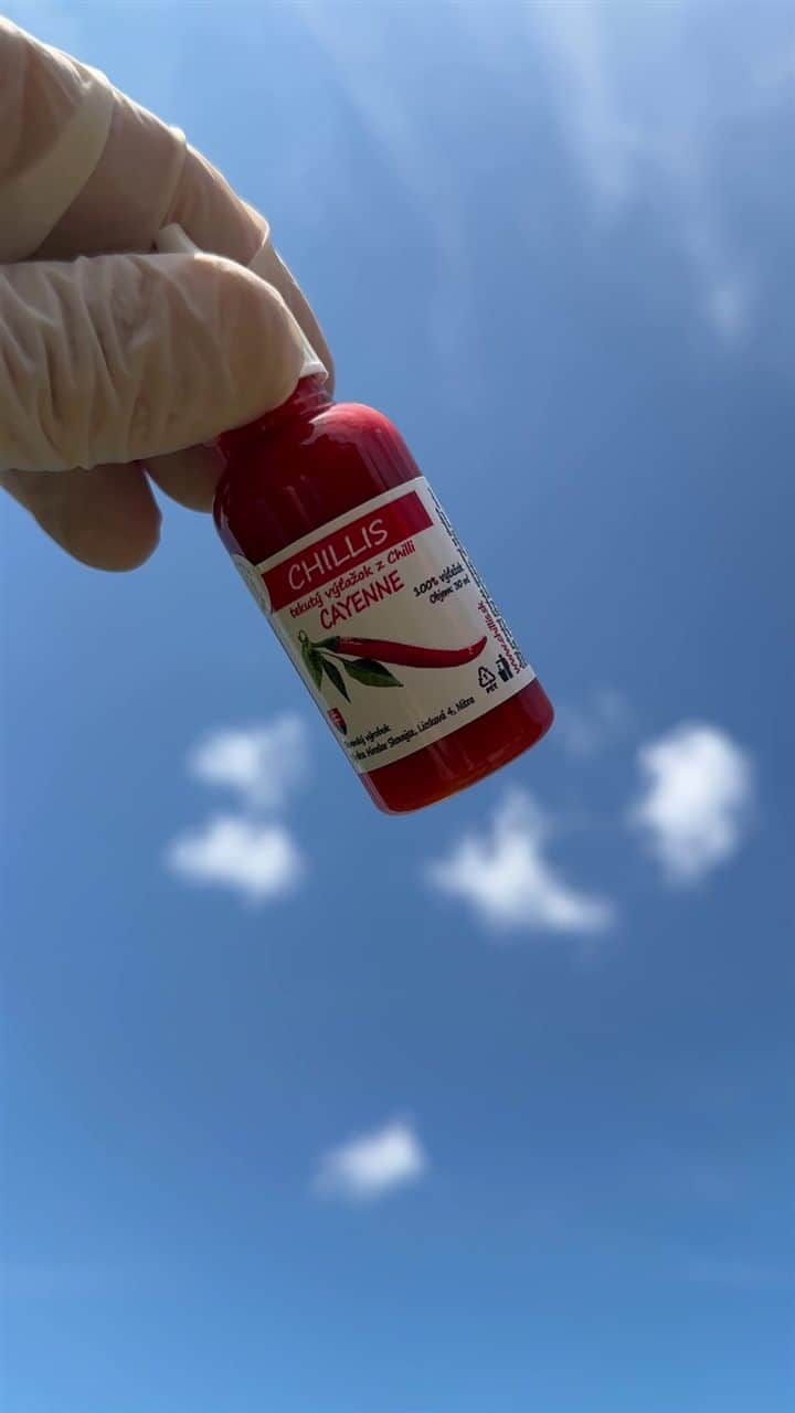 Hotový tekutý výťažok Chillis Cayenne vo fľaštičke